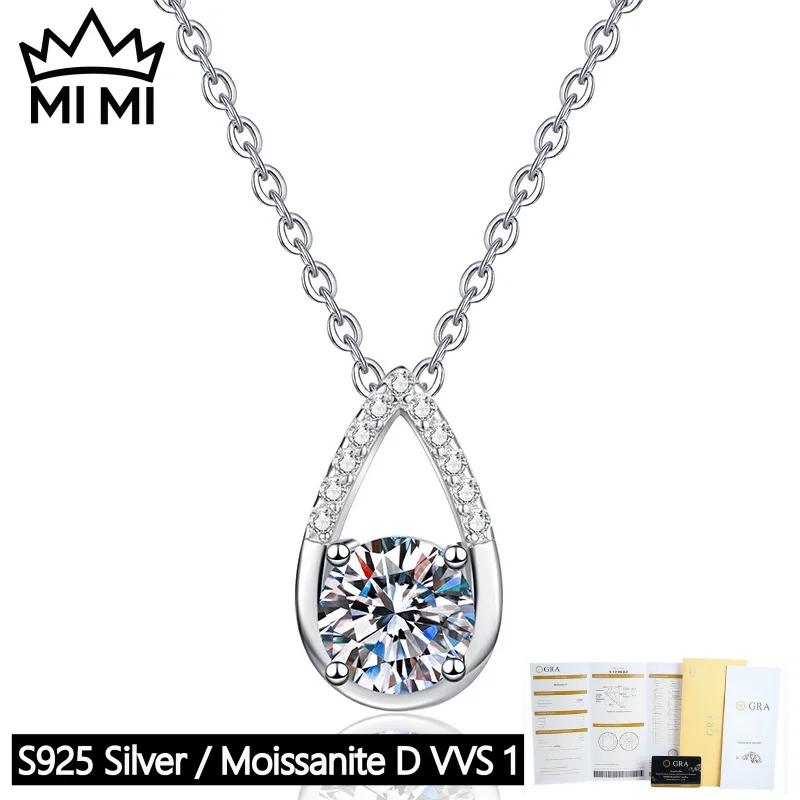 Mi Mi s925 sterling silver 1 CT D-color GRA certified teardrop moissanite pendant necklace luxury Korean style jewelry gift box
Mi Mi s925 sterling silver 1 CT D-color GRA certified teardrop moissanite pendant necklace luxury Korean style jewelry gift box