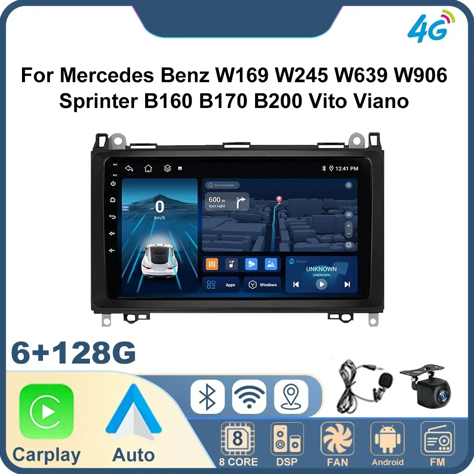Android Auto Car Radio for Mercedes Benz W169 W245 W639 W906 Sprinter B160 B170 B200 Vito Viano GPS Carplay 2din Auto Stereo
Android Auto Car Radio for Mercedes Benz W169 W245 W639 W906 Sprinter B160 B170 B200 Vito Viano GPS Carplay 2din Auto Stereo