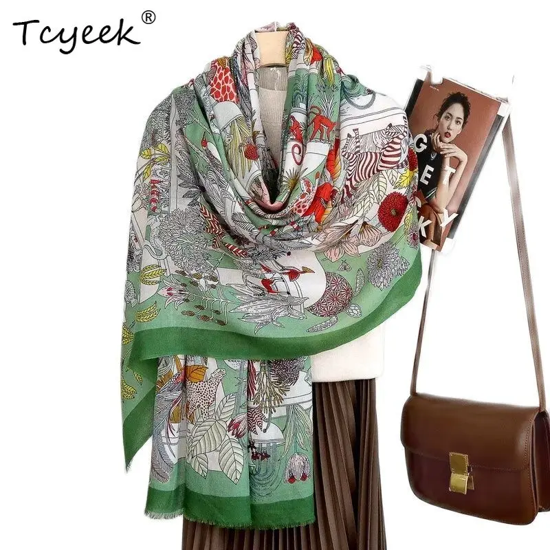 Tcyeek, 100%Wool Elegant Long Scarf, 200cm Flower Print Warm Soft Scarf, 2024 Autumn Winter Mom Gift Versatile Shawl A465120QC
Tcyeek, 100%Wool Elegant Long Scarf, 200cm Flower Print Warm Soft Scarf, 2024 Autumn Winter Mom Gift Versatile Shawl A465120QC
