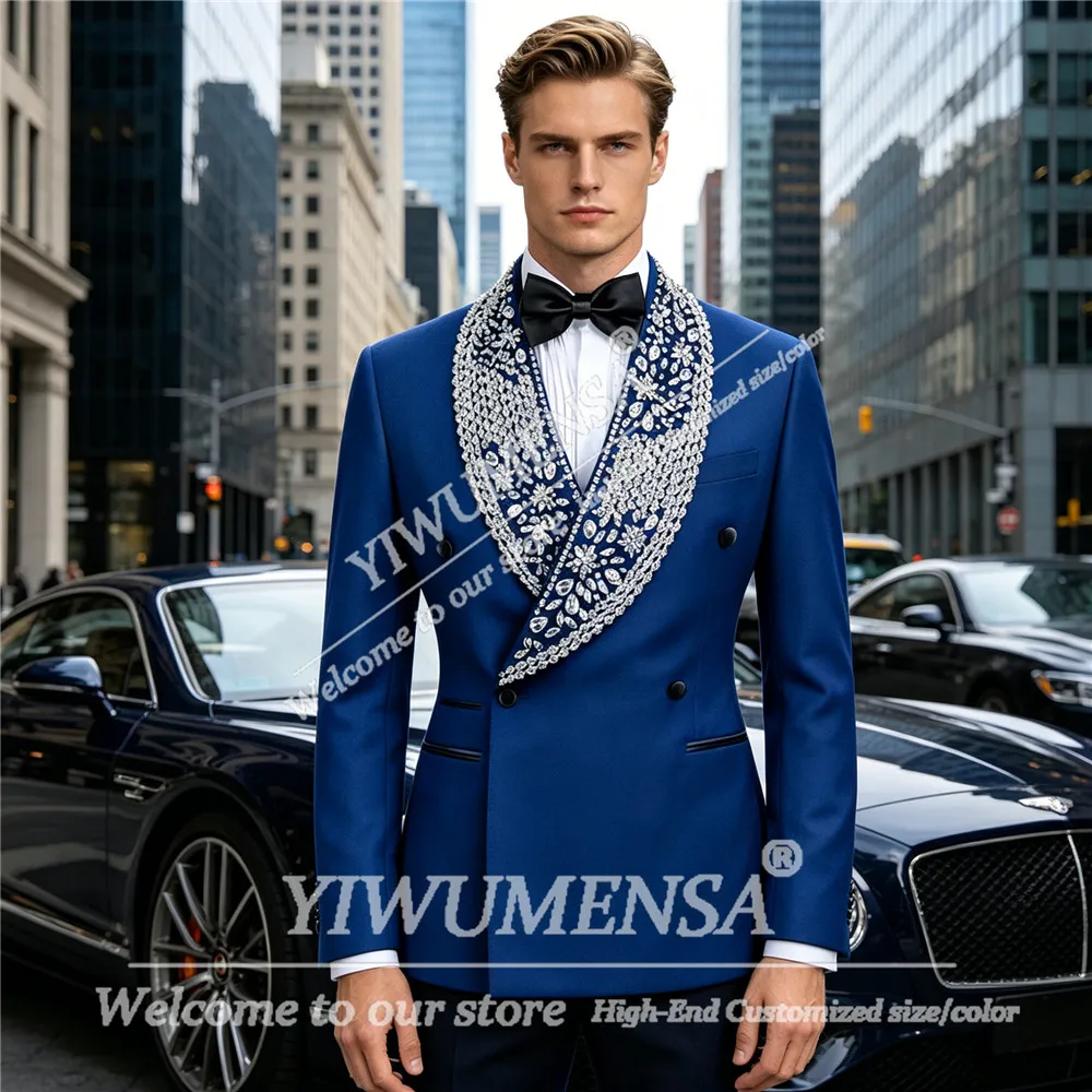 Shiny Rhinestones Beaded Suits Men 2 Piece Sets Shawl Label Prom Blazer Customized Groom Formal Party Tuxedos Male Outfits 2026
Shiny Rhinestones Beaded Suits Men 2 Piece Sets Shawl Label Prom Blazer Customized Groom Formal Party Tuxedos Male Outfits 2026