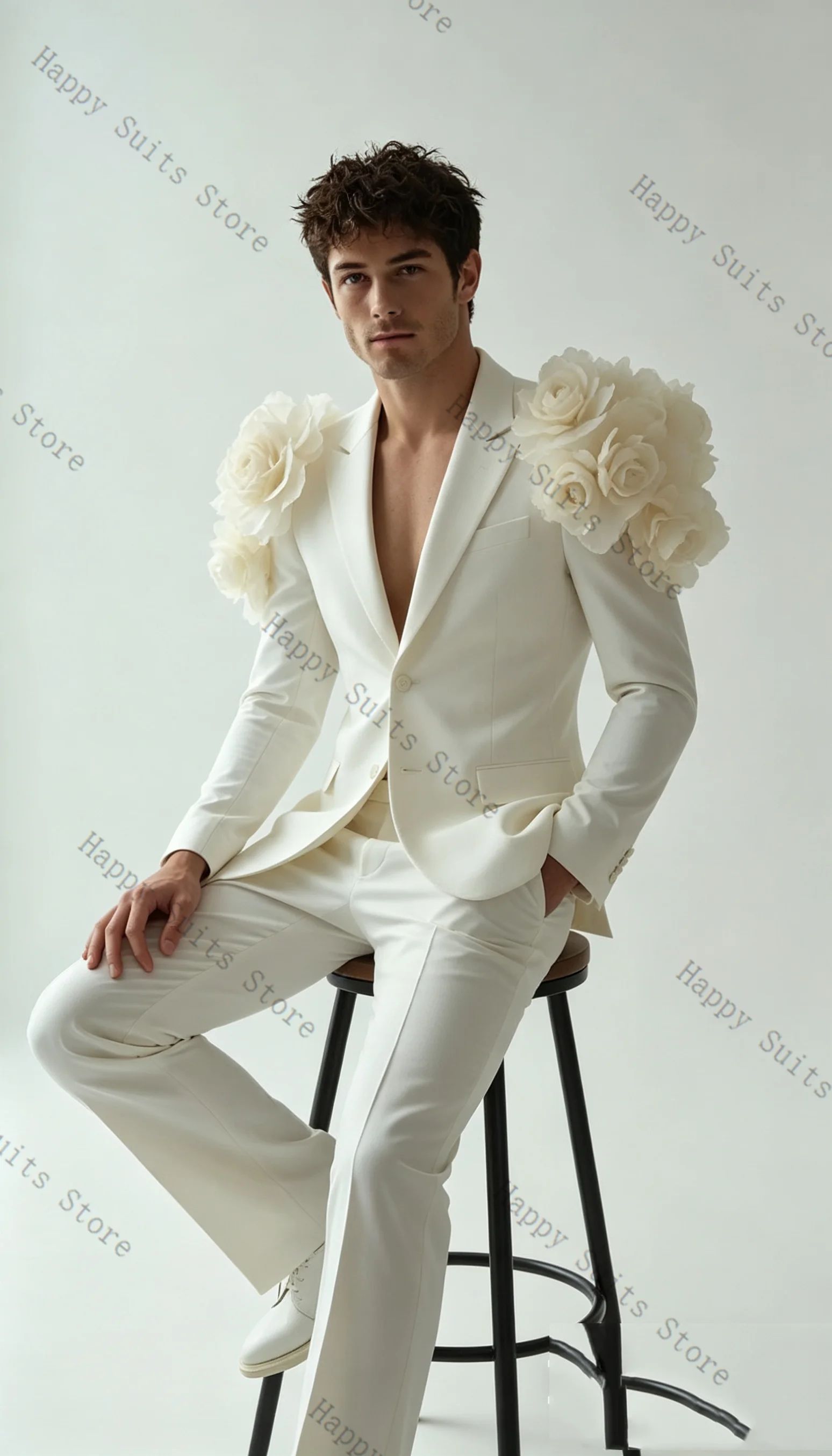 White Men Suit Set 2 Pcs Blazer+Pants Trousers Cotton 3D Flower Formal Office Coat Wedding Tuxedo Customized Jacket Outfit
White Men Suit Set 2 Pcs Blazer+Pants Trousers Cotton 3D Flower Formal Office Coat Wedding Tuxedo Customized Jacket Outfit