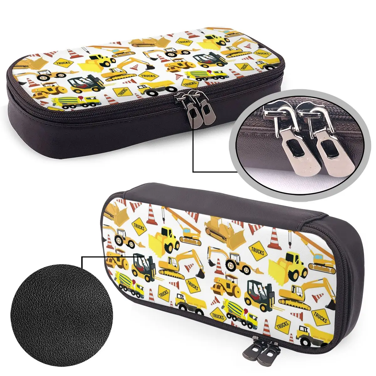 Construction Trucks Excavator, Backhoe And More Leather Pencil Case for Pen Box Pencil Bag Stationery Supplies Pen Holder Bag
Construction Trucks Excavator, Backhoe And More Leather Pencil Case for Pen Box Pencil Bag Stationery Supplies Pen Holder Bag