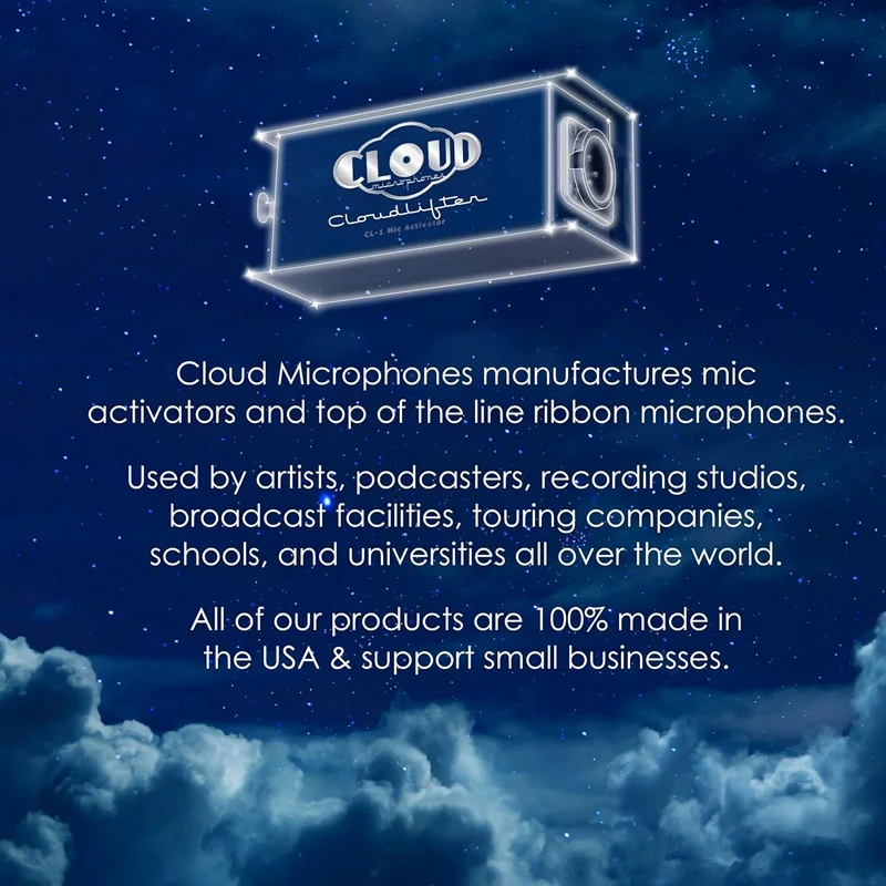 Облачные микрофоны AA58 — активатор микрофона Cloudlifter CL-1 — ультра-чистый предусилитель для микрофона
Облачные микрофоны AA58 — активатор микрофона Cloudlifter CL-1 — ультра-чистый предусилитель для микрофона
