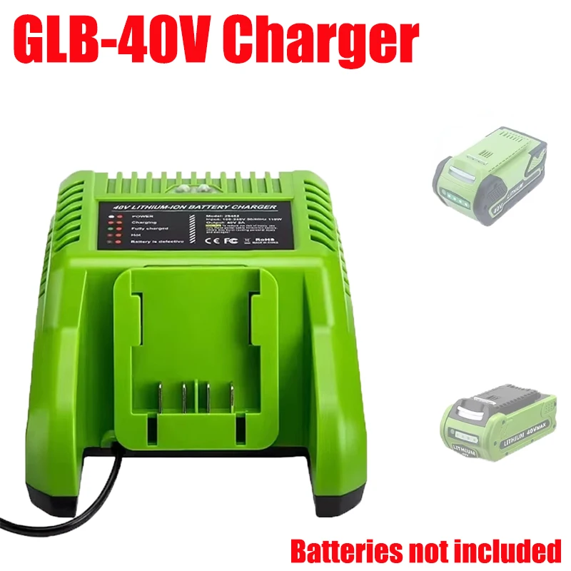 Аксессуары для электроинструментов, быстрое зарядное устройство для литиевых батарей, совместимое с литиевыми батареями Greenworks 40 В 29482 29472 ST40B410
Аксессуары для электроинструментов, быстрое зарядное устройство для литиевых батарей, совместимое с литиевыми батареями Greenworks 40 В 29482 29472 ST40B410