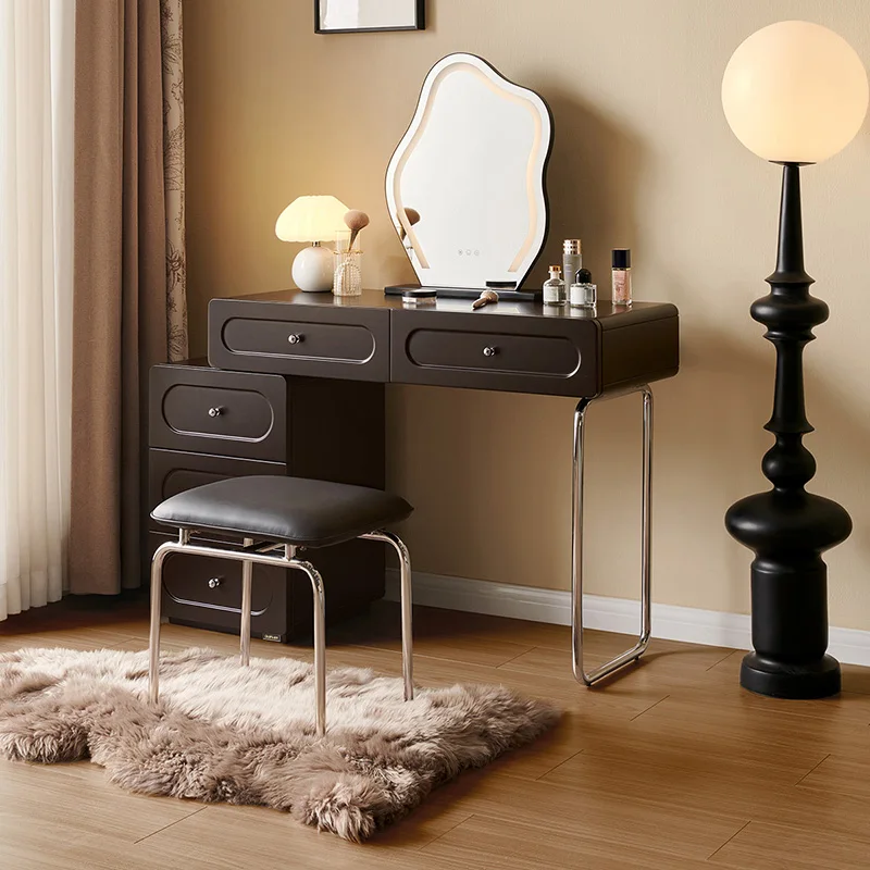 French retro bedroom vanity table makeup rooms drawers storage light mirror dressing table modern coiffeuse home furniture
French retro bedroom vanity table makeup rooms drawers storage light mirror dressing table modern coiffeuse home furniture