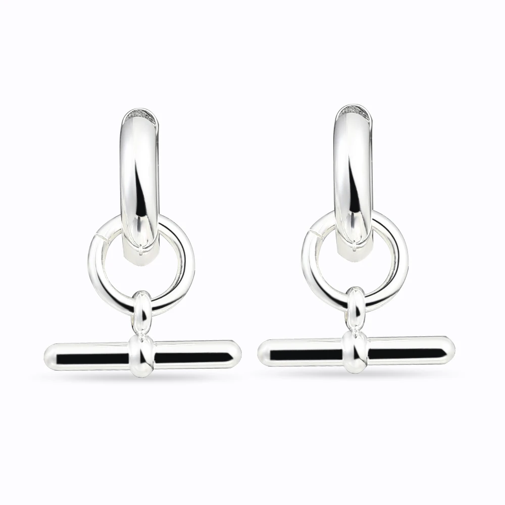 Glossisland 925 silver plated stainless steel ladies Circle stick pendant earrings Silver white trendy jewelry accessories
Glossisland 925 silver plated stainless steel ladies Circle stick pendant earrings Silver white trendy jewelry accessories