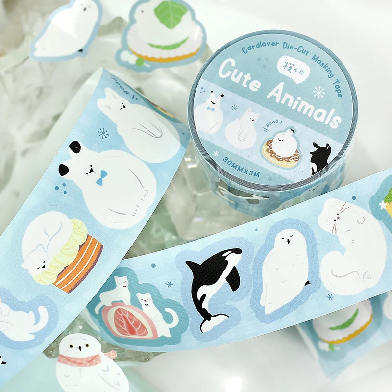 30mm * 3m Kawaii cartoon polar animal die-cutting Washi tape creative collage DIY scrapbook S material stationery stickers
30mm * 3m Kawaii cartoon polar animal die-cutting Washi tape creative collage DIY scrapbook S material stationery stickers