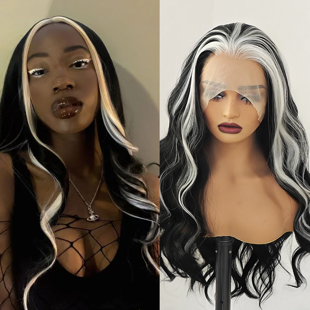 Основные моменты Парик Длинные волны Синтетический парик шнурка Черный блики Белый корпус Волнистый Свободная часть Кружевные фронтальные парики Женская повседневная одежда для косплея
Основные моменты Парик Длинные волны Синтетический парик шнурка Черный блики Белый корпус Волнистый Свободная часть Кружевные фронтальные парики Женская повседневная одежда для косплея