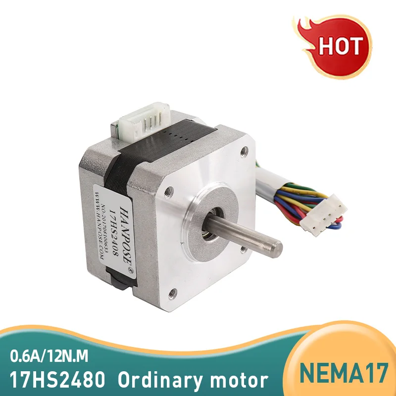 Best Quality 0.6A 12N CM 42 motor 17HS2408 4-lead nema17 stepper motor 42HS CE ROSH ISO CNC Laser and 3D printer
Best Quality 0.6A 12N CM 42 motor 17HS2408 4-lead nema17 stepper motor 42HS CE ROSH ISO CNC Laser and 3D printer