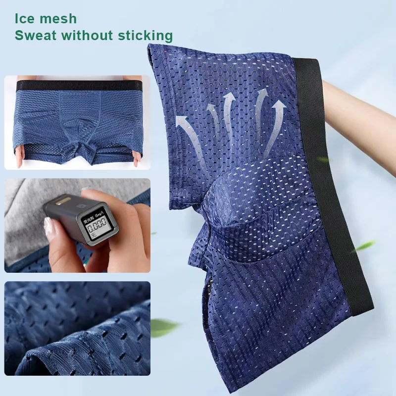 Men's Panties Ice Silk Hombre Bamboo Mesh Graphene Plus Size Boxer Summer Breathable Mid-waist Cotton Men's Underwear
Men's Panties Ice Silk Hombre Bamboo Mesh Graphene Plus Size Boxer Summer Breathable Mid-waist Cotton Men's Underwear