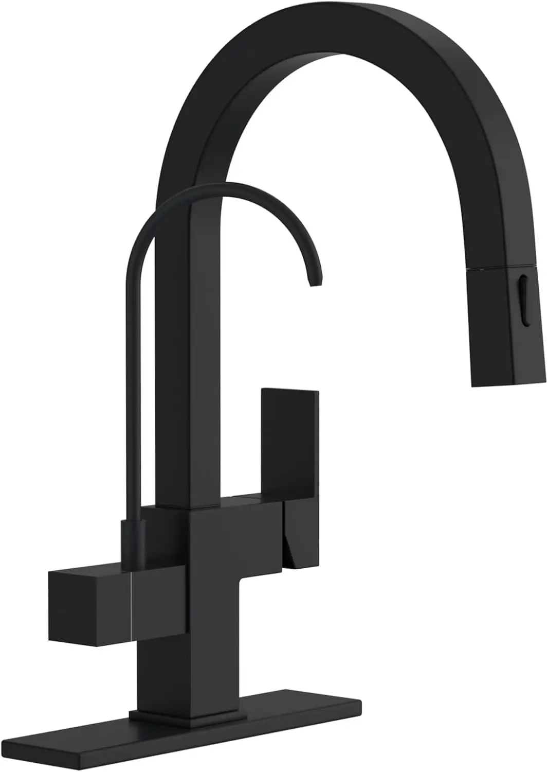 Matte Black 3-Way Kitchen Faucet with Pull-Down Sprayer, High-Arch 2-Handle, 3-in-1 Design, Deck Plate Included
Matte Black 3-Way Kitchen Faucet with Pull-Down Sprayer, High-Arch 2-Handle, 3-in-1 Design, Deck Plate Included