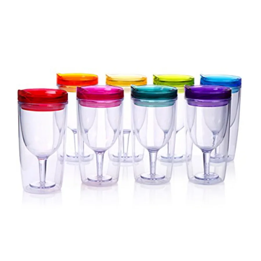 Insulated Wine Tumbler Cup With Drink-Through Lid - 10 oz, 8 Pack
Insulated Wine Tumbler Cup With Drink-Through Lid - 10 oz, 8 Pack