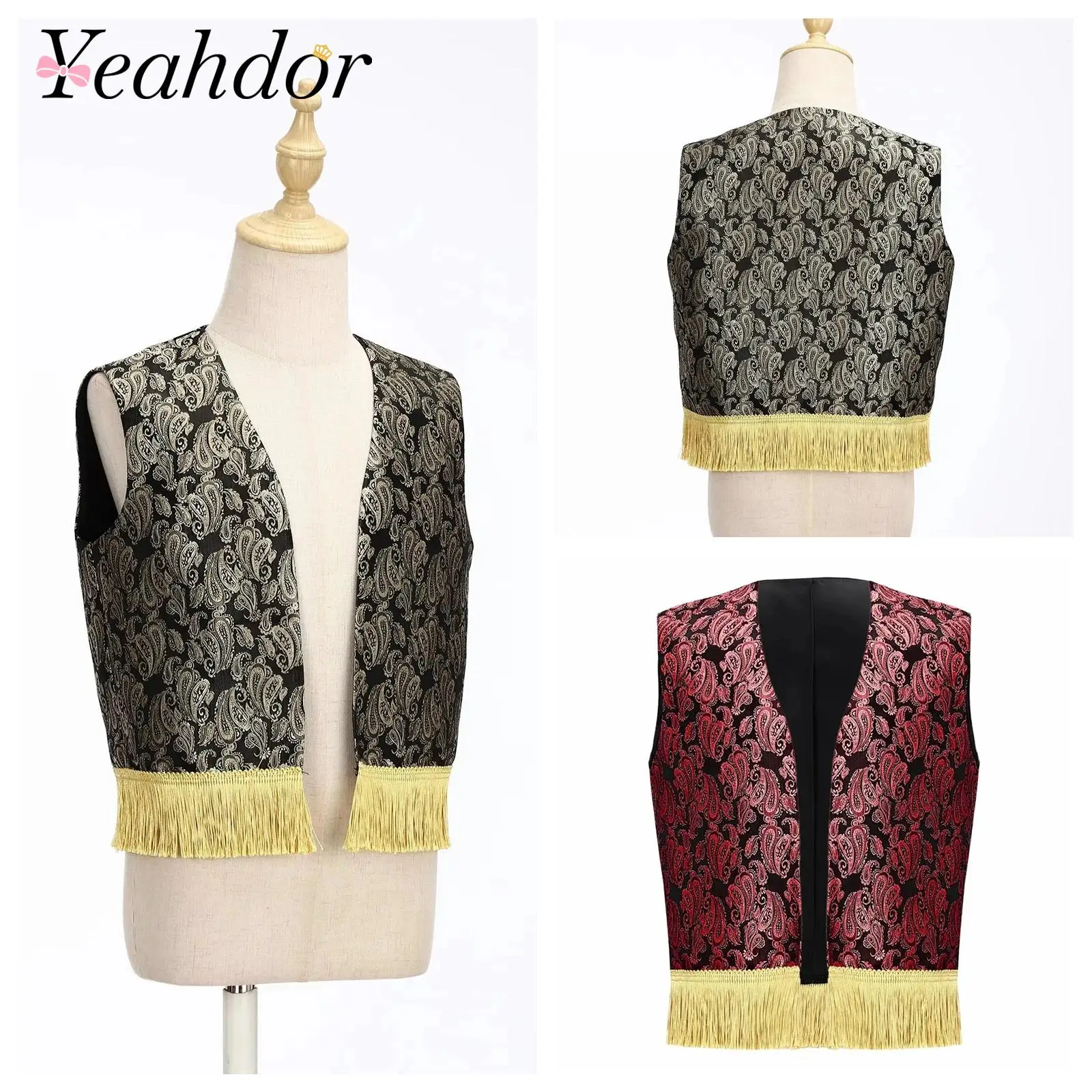 Boys Girls Halloween Arab Prince Vest Children's Waistcoat Print Fringed Vest Party Arabian Cosplay Performance Fancy Dress Up
Boys Girls Halloween Arab Prince Vest Children's Waistcoat Print Fringed Vest Party Arabian Cosplay Performance Fancy Dress Up