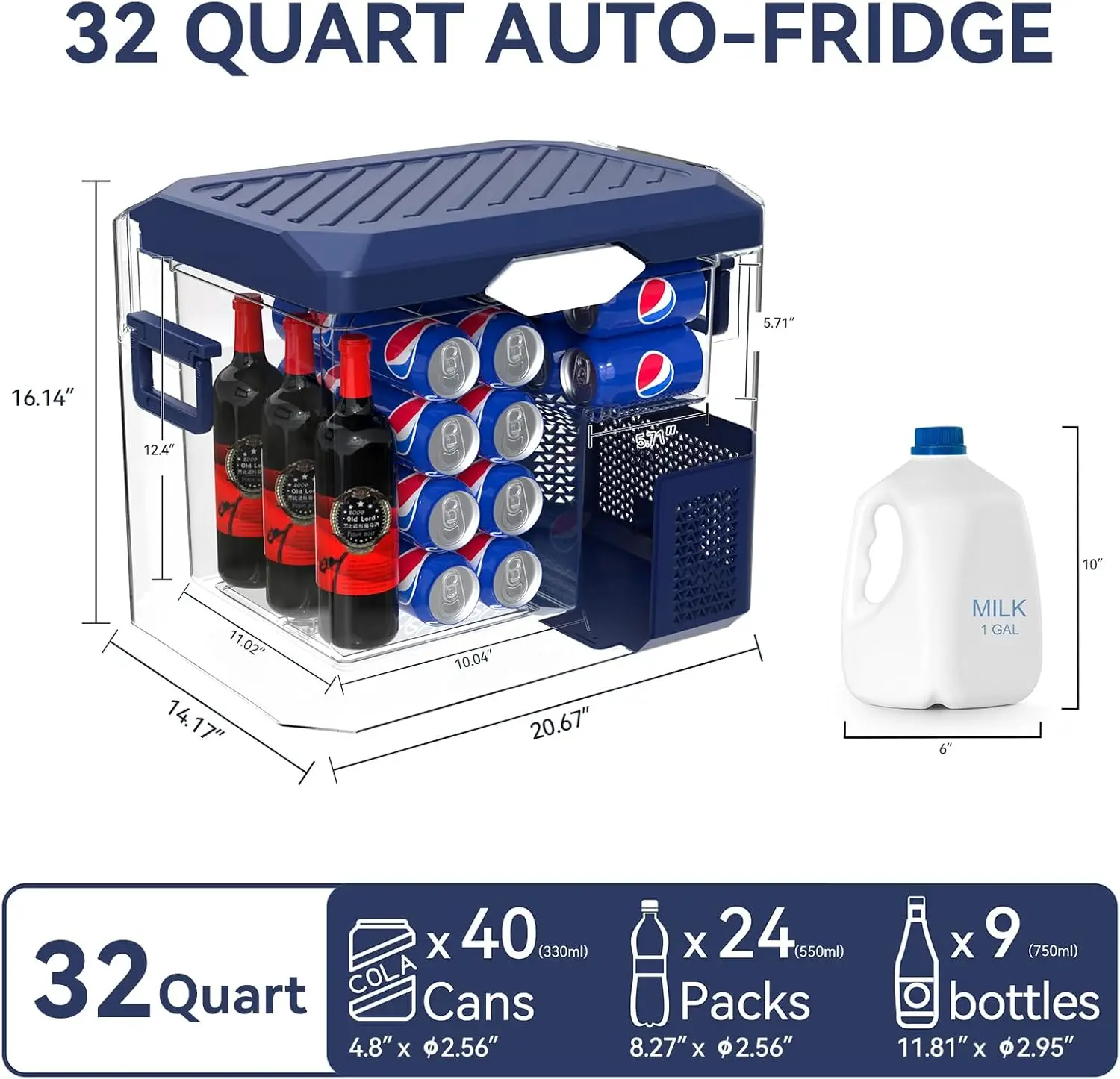 Car Refrigerator Portable 12V Fridge 32 Quart 12 Volt Freezer Compressor Cooler for Truck Van RV Camper SUV and Home Use
Car Refrigerator Portable 12V Fridge 32 Quart 12 Volt Freezer Compressor Cooler for Truck Van RV Camper SUV and Home Use