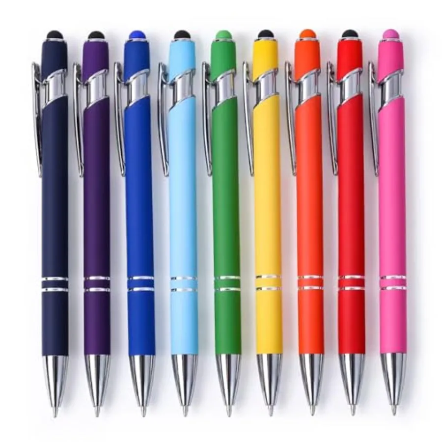 9 Pack Ballpoint Pens 2-in-1 Retractable Ballpoint Pen with Stylus Tip, Metal Stylus Pens for Touch Screens, 1.0 mm Black Ink
9 Pack Ballpoint Pens 2-in-1 Retractable Ballpoint Pen with Stylus Tip, Metal Stylus Pens for Touch Screens, 1.0 mm Black Ink