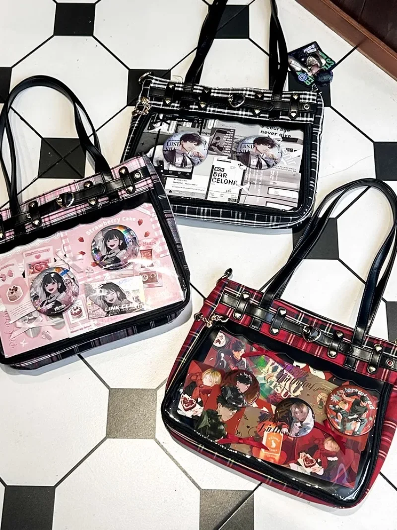 Оригинальная прозрачная сумка Ita Bolsos Mujer в стиле панк, готика, сумки на плечо для подмышек, клетчатая сумка Femme, квадратная большая вместительная сумка Bolso
Оригинальная прозрачная сумка Ita Bolsos Mujer в стиле панк, готика, сумки на плечо для подмышек, клетчатая сумка Femme, квадратная большая вместительная сумка Bolso