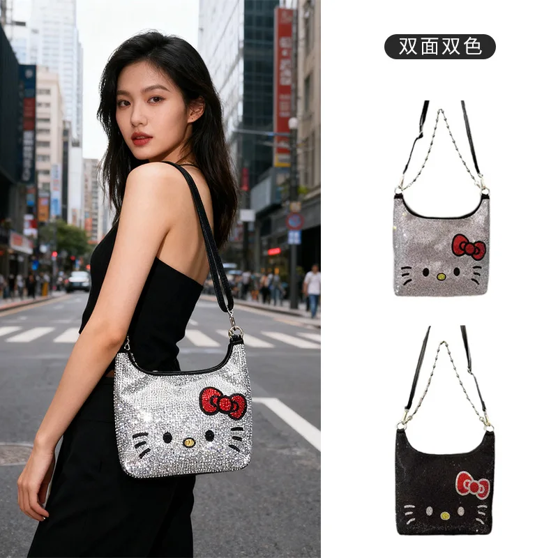 Сумка через плечо HelloKitty, повседневная, с блестящими стразами, многофункциональная, вместительная, женская сумка-мессенджер на плечо
Сумка через плечо HelloKitty, повседневная, с блестящими стразами, многофункциональная, вместительная, женская сумка-мессенджер на плечо