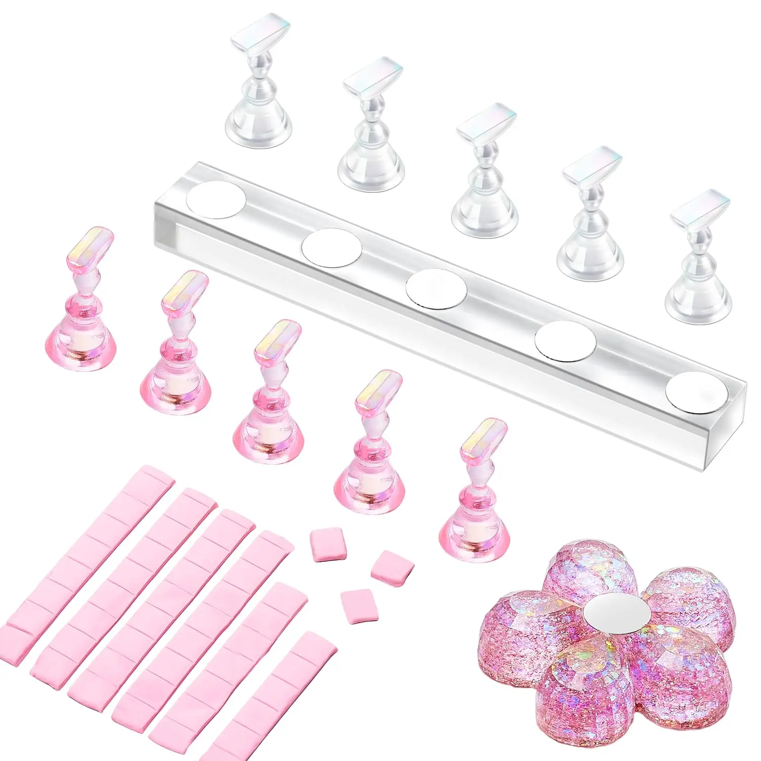 Press On Nail Stand with Magnetic Holders & Reusable Putty for DIY Nail Art Display, Practice, and Painting
Press On Nail Stand with Magnetic Holders & Reusable Putty for DIY Nail Art Display, Practice, and Painting
