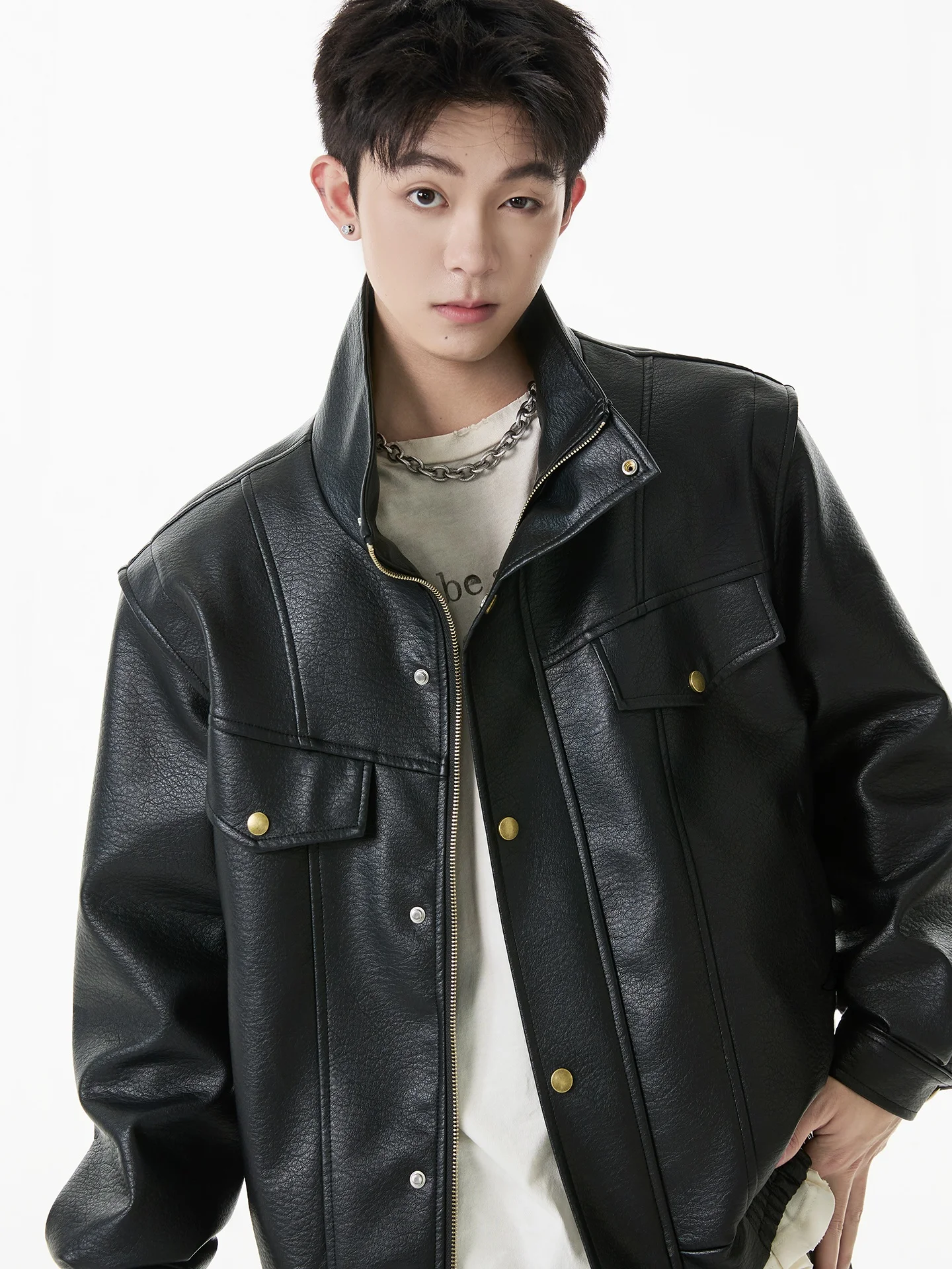 V37 American Sle PU Leather Jaet Men's Winter High Street Deconstructed Patchwork Motorcycle Wind Couple Outerwear
V37 American Sle PU Leather Jaet Men's Winter High Street Deconstructed Patchwork Motorcycle Wind Couple Outerwear