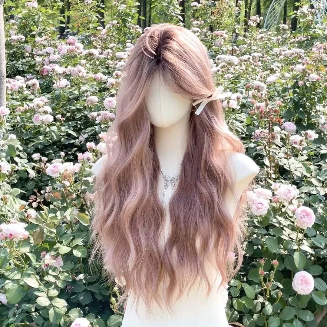 Women's Daily Pink Long Hair Middle Part Eight-Character Liu Hai Water Ripple Slightly Curled Ash Pink Sweet Wig.
Women's Daily Pink Long Hair Middle Part Eight-Character Liu Hai Water Ripple Slightly Curled Ash Pink Sweet Wig.