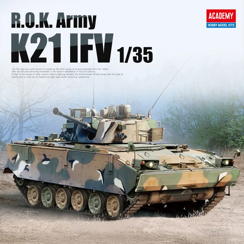 Комплект модели военного танка Academy 13566, корейская армия K21, IFV, пехотная боевая машина 1/35
Комплект модели военного танка Academy 13566, корейская армия K21, IFV, пехотная боевая машина 1/35