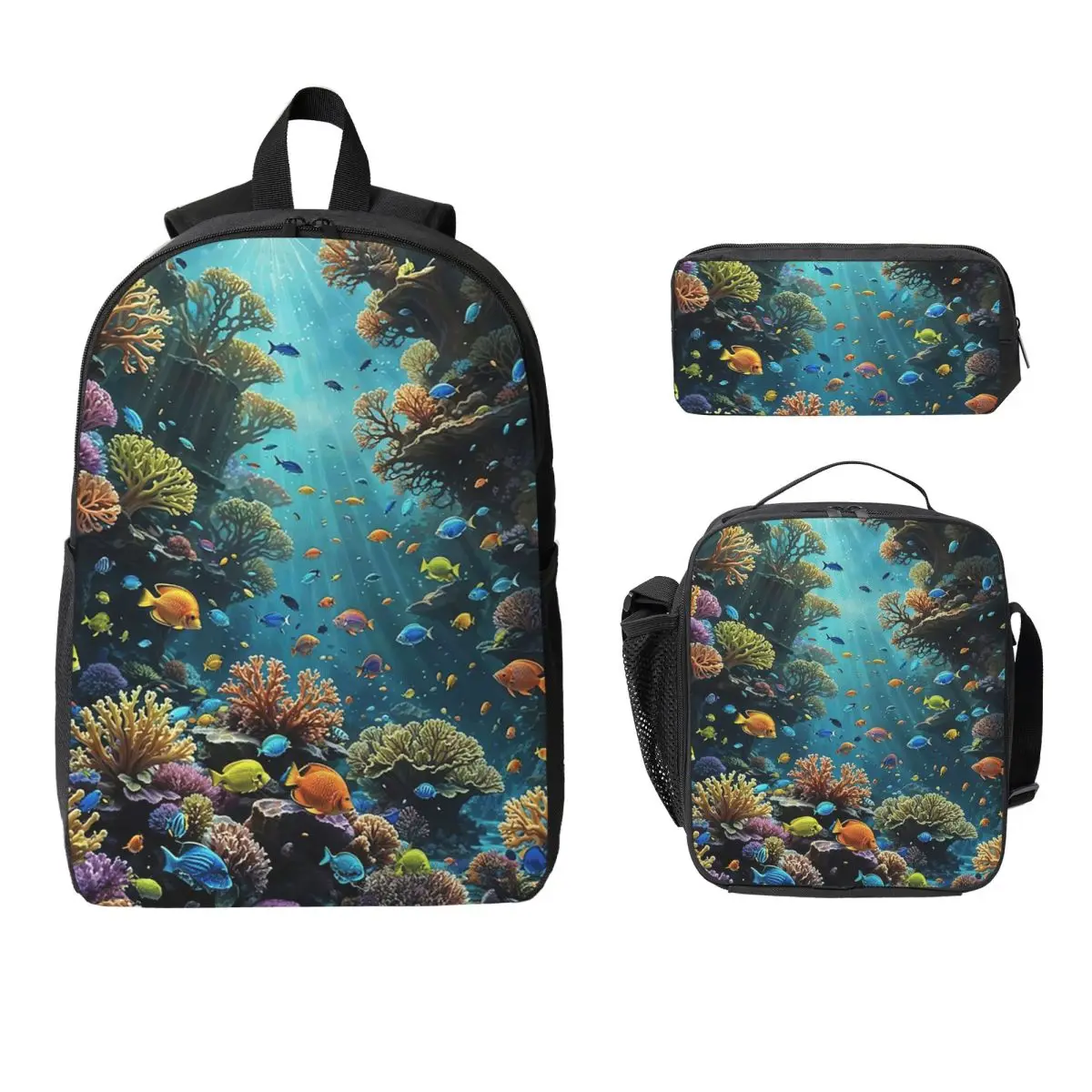 Underwater Coral Reef Fish Backpack Student BookBag School Bag Computer Shoulder Bags 3ps Insulated Lunch Bag Pencil Case
Underwater Coral Reef Fish Backpack Student BookBag School Bag Computer Shoulder Bags 3ps Insulated Lunch Bag Pencil Case