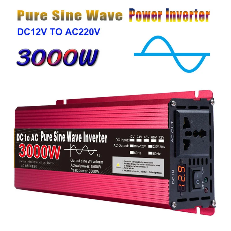 Инвертор 12 В 220 В чистая солнечная панель Sinewave 1000 Вт 1600 Вт 2200 Вт 3000 Вт DC 12 В в AC 220 В портативный преобразователь питания Автомобильная солнечная батарея
Инвертор 12 В 220 В чистая солнечная панель Sinewave 1000 Вт 1600 Вт 2200 Вт 3000 Вт DC 12 В в AC 220 В портативный преобразователь питания Автомобильная солнечная батарея