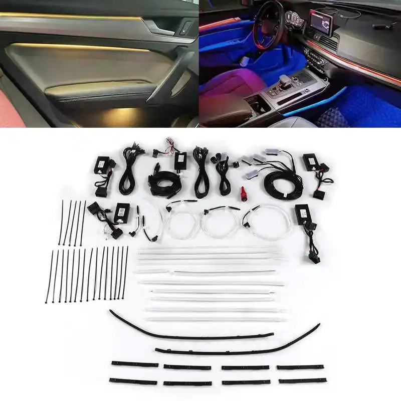 32 Color Batter Interior Atmosphere Light Strip Upgrades LED Ambient Lighting Kit for MMI Controler Fit for Audi Q5 FY 2018‑2021
32 Color Batter Interior Atmosphere Light Strip Upgrades LED Ambient Lighting Kit for MMI Controler Fit for Audi Q5 FY 2018‑2021