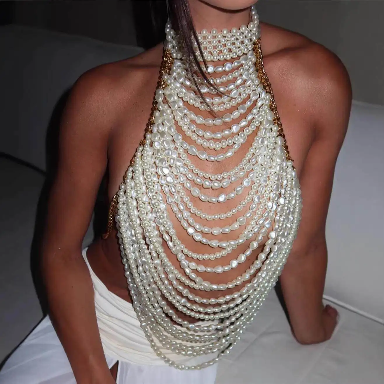 New Heavy-Work Pearl Vest Sexy Spicy Girl Multi-Layer Top Women's Festival Clothing Seven-Sleeve Autumn Season Brand Unbranded
New Heavy-Work Pearl Vest Sexy Spicy Girl Multi-Layer Top Women's Festival Clothing Seven-Sleeve Autumn Season Brand Unbranded