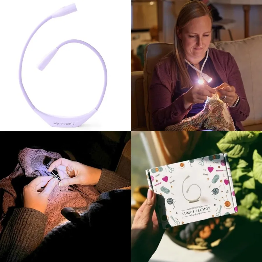 Lumos Knitting Light, Crafter Light Around Neck for Knitters and Crocheters, 3 Colors and Adjustable Brightness. Portable, Wear
Lumos Knitting Light, Crafter Light Around Neck for Knitters and Crocheters, 3 Colors and Adjustable Brightness. Portable, Wear