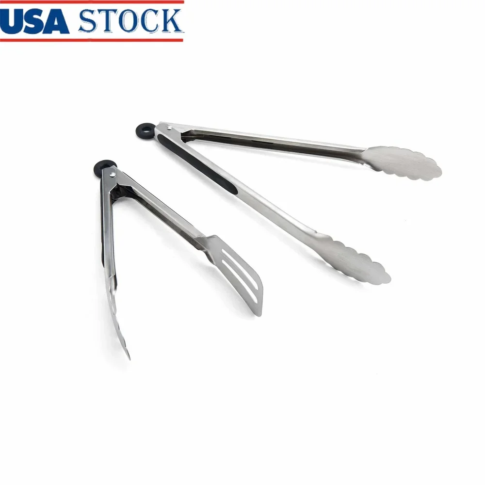 Classic Stainless Steel Tongs Set of 2 Durable Kitchen Utensils Multiuse Cooking Serving Lifting Turning Dishwasher Safe Rust
Classic Stainless Steel Tongs Set of 2 Durable Kitchen Utensils Multiuse Cooking Serving Lifting Turning Dishwasher Safe Rust