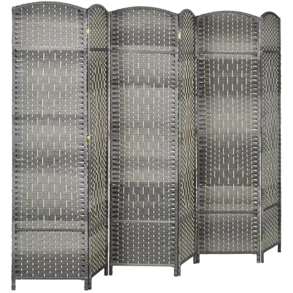 6 Panel Privacy Room Divider, 6' Tall Room Divider Hand-Woven Freestanding Wall Partition for Home Office, Bedroom, Mixed Gray
6 Panel Privacy Room Divider, 6' Tall Room Divider Hand-Woven Freestanding Wall Partition for Home Office, Bedroom, Mixed Gray