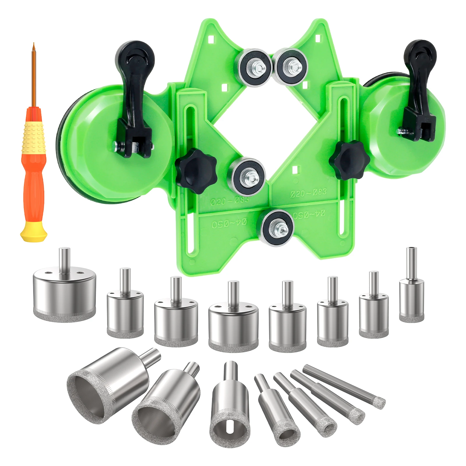 17-комплект алмазной кольцевой пилы, полный набор сверл для плитки с двойными присосками, направляющее приспособление, практичный комплект кольцевой пилы для плитки
17-комплект алмазной кольцевой пилы, полный набор сверл для плитки с двойными присосками, направляющее приспособление, практичный комплект кольцевой пилы для плитки