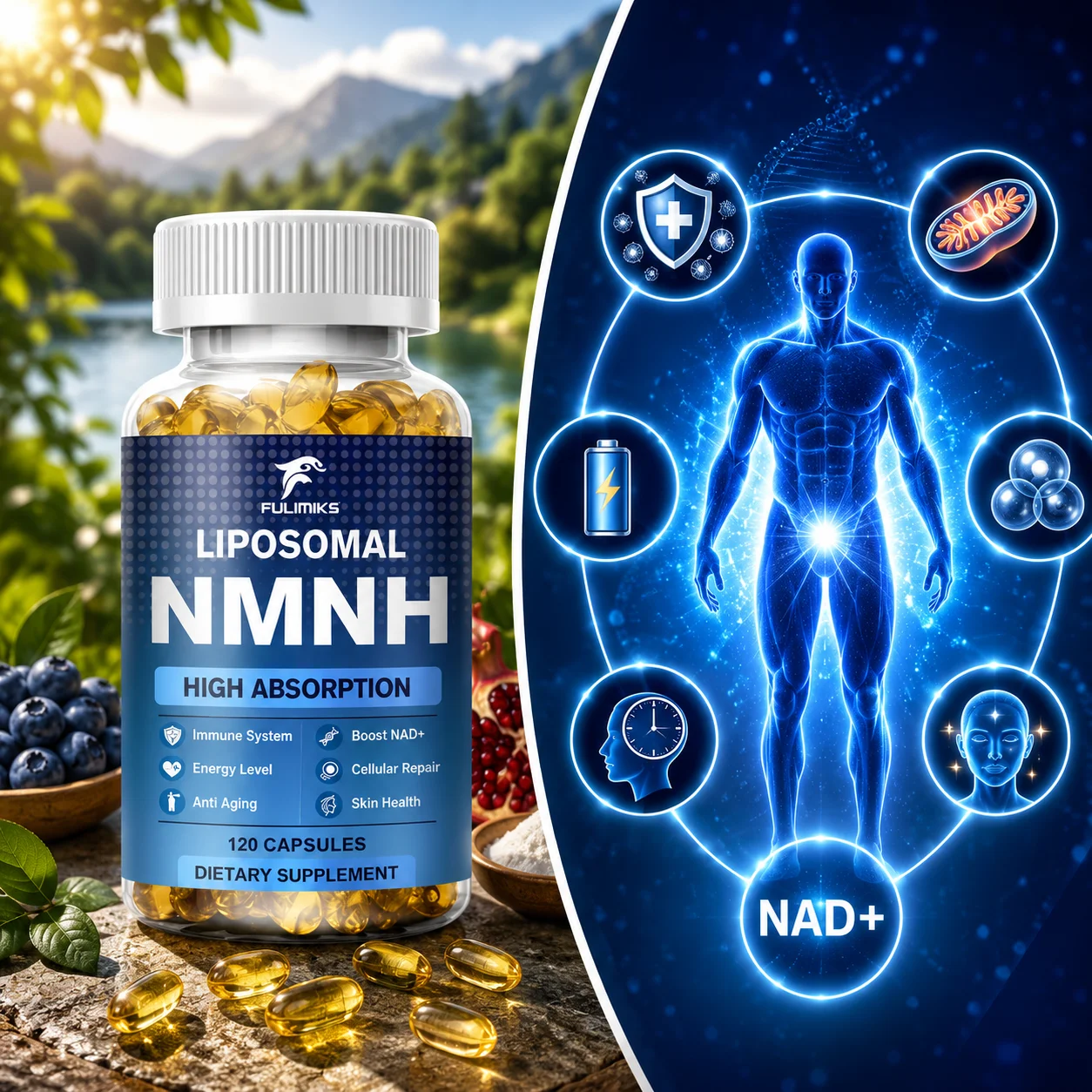 NMNH Supplement Capsules Containing Ergothioneine And Milk Thistle, Support Light, Brain, Healthy Aging And Vitality
NMNH Supplement Capsules Containing Ergothioneine And Milk Thistle, Support Light, Brain, Healthy Aging And Vitality