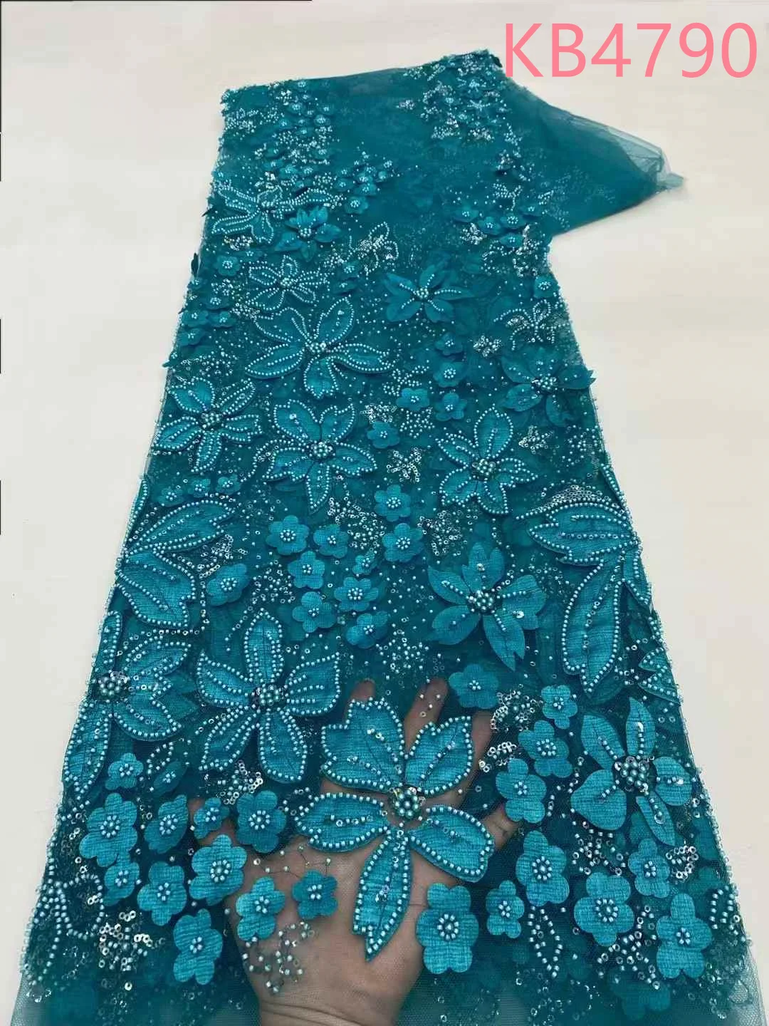 Luxury 5 Yards Royal Blue Beads Lace Fabric High Quality 2025 White Sequins French Mesh Gold Lace Sequence For Wedding KB4790
Luxury 5 Yards Royal Blue Beads Lace Fabric High Quality 2025 White Sequins French Mesh Gold Lace Sequence For Wedding KB4790