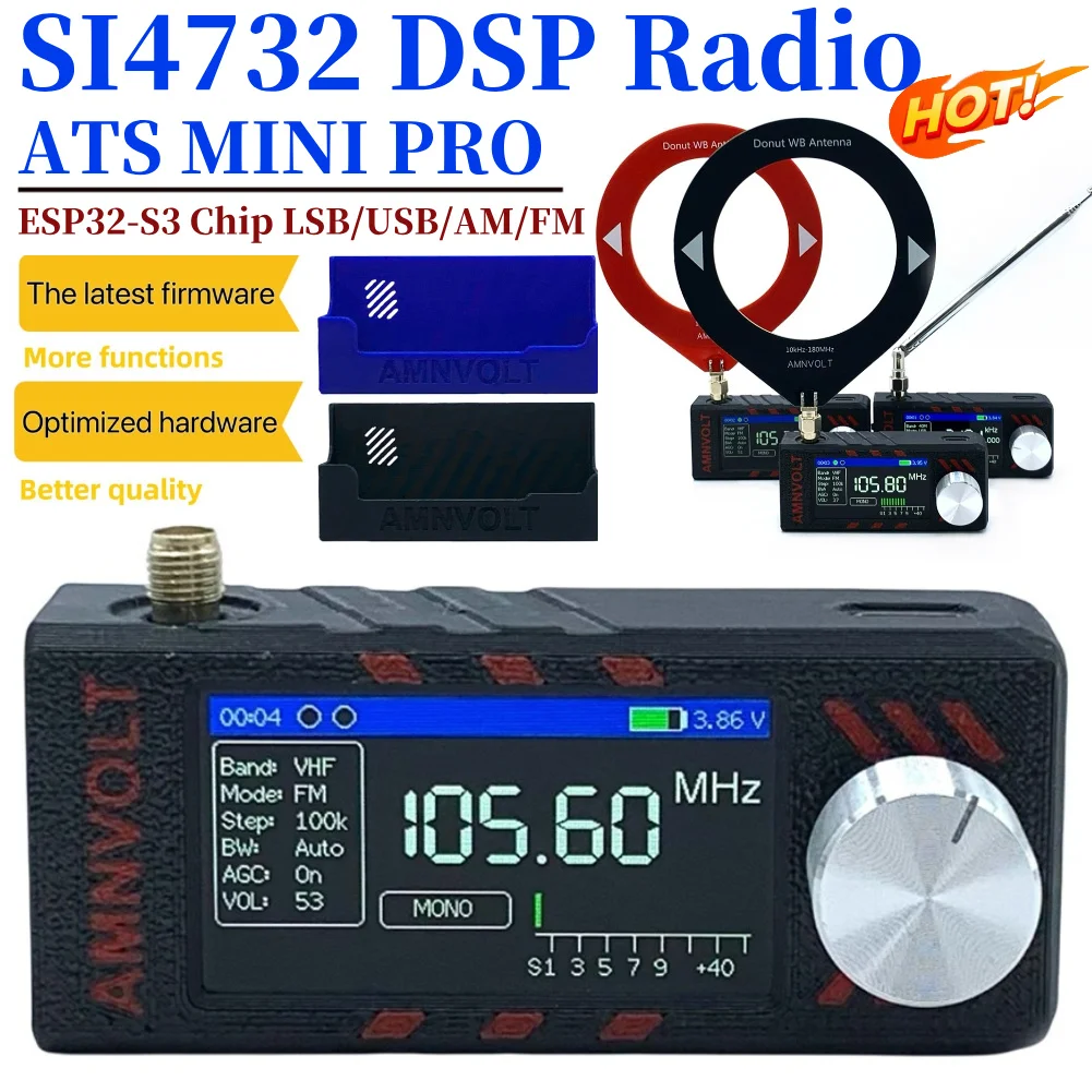 Модернизированный радиоприемник V3S AMNVOLT Mini SI4732 DSP с поддержкой LSB, USB, AM, FM, ESP32-S3, вседиапазонный, с усилителем для наушников Hi-Z
Модернизированный радиоприемник V3S AMNVOLT Mini SI4732 DSP с поддержкой LSB, USB, AM, FM, ESP32-S3, вседиапазонный, с усилителем для наушников Hi-Z