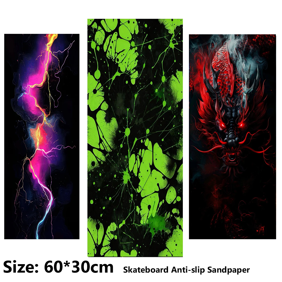 Electric Scooter Anti-slip Sticker Sandpaper Skateboard Grip Tape Sheet 60*30cm Nebula Lightning Dragon Pattern
Electric Scooter Anti-slip Sticker Sandpaper Skateboard Grip Tape Sheet 60*30cm Nebula Lightning Dragon Pattern