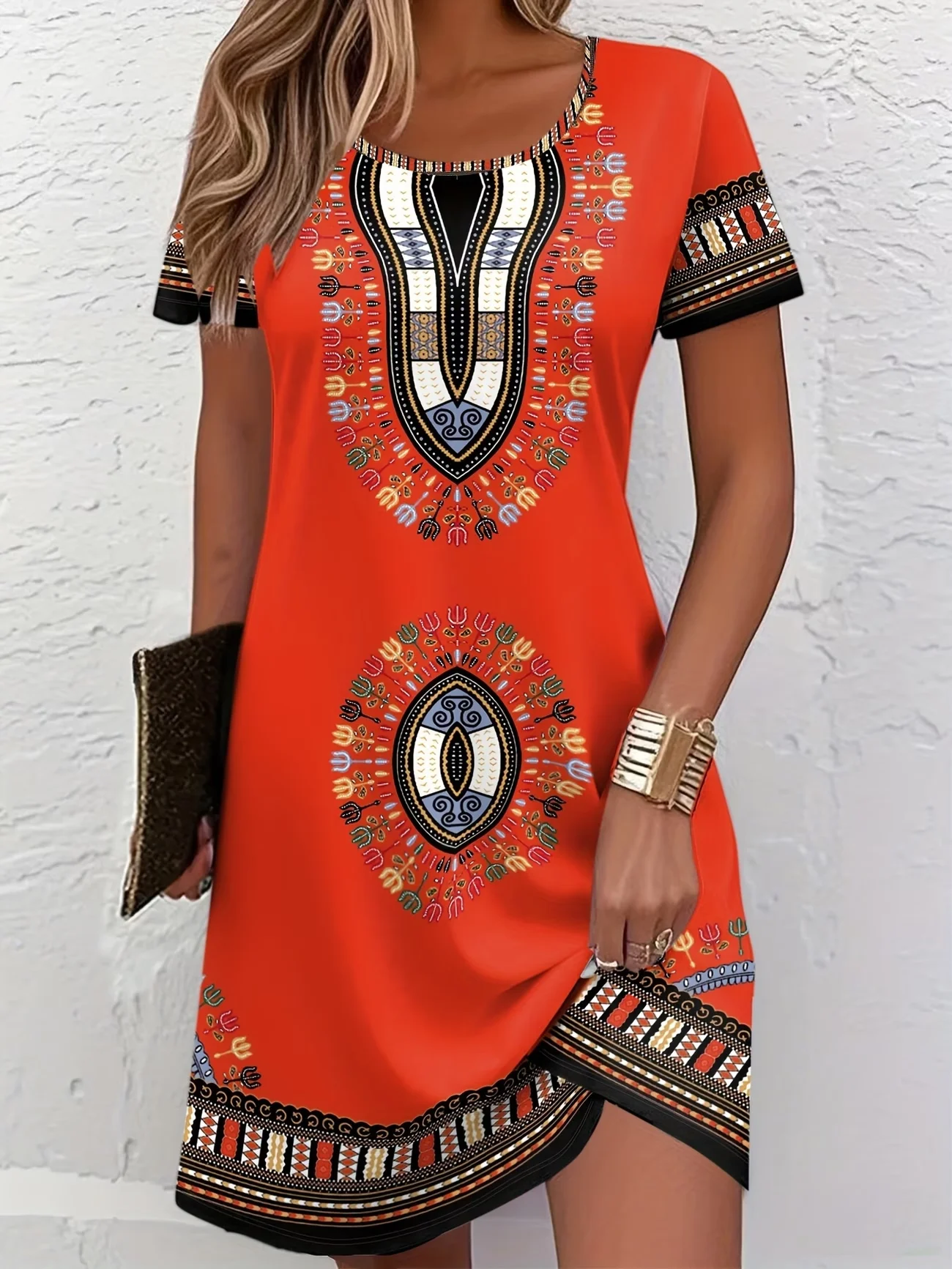 Vintage Ethnic Style Geometry Printed Party Dress Plus Size Women Casual O-Neck Short Sleeve Mini Dresses For Women Summer Loose
Vintage Ethnic Style Geometry Printed Party Dress Plus Size Women Casual O-Neck Short Sleeve Mini Dresses For Women Summer Loose