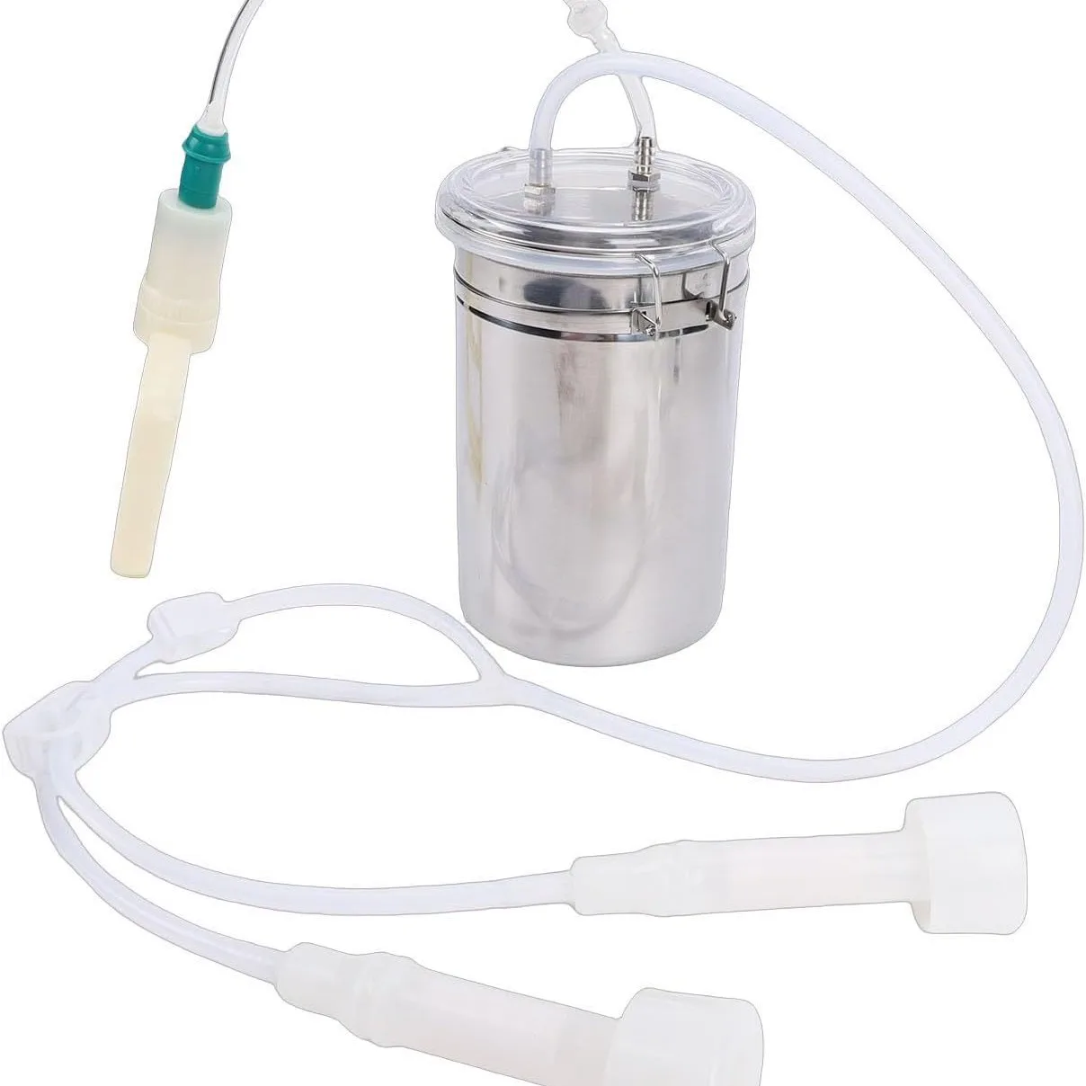 2L Manual Goat Milker Kit Portable Hand Milking Machine with Stainless Steel Bottle PU Tube for Home Farm Dairy Goat
2L Manual Goat Milker Kit Portable Hand Milking Machine with Stainless Steel Bottle PU Tube for Home Farm Dairy Goat