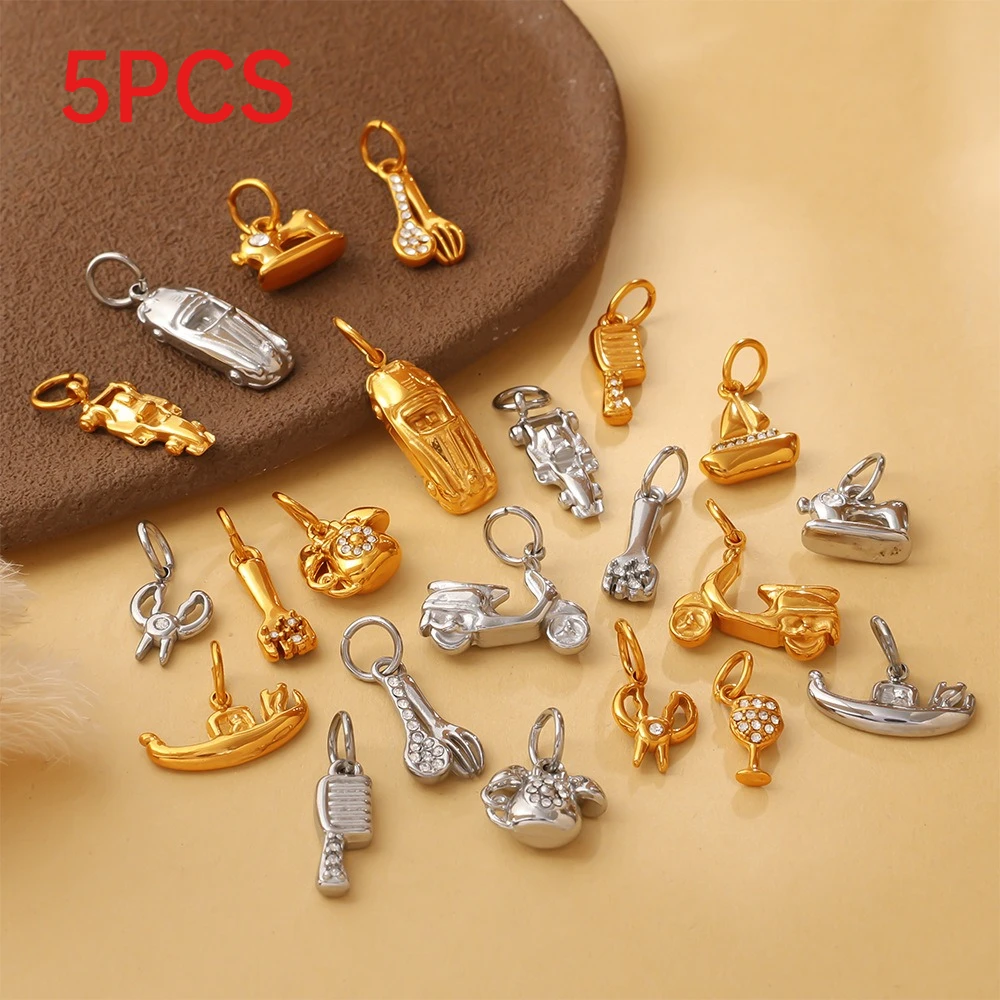 5Pcs Luxury Rhinestone Stainless Steel Charms Motorcycle Phone Comb Shaped DIY Pendants Bracelet Necklace Accessories
5Pcs Luxury Rhinestone Stainless Steel Charms Motorcycle Phone Comb Shaped DIY Pendants Bracelet Necklace Accessories
