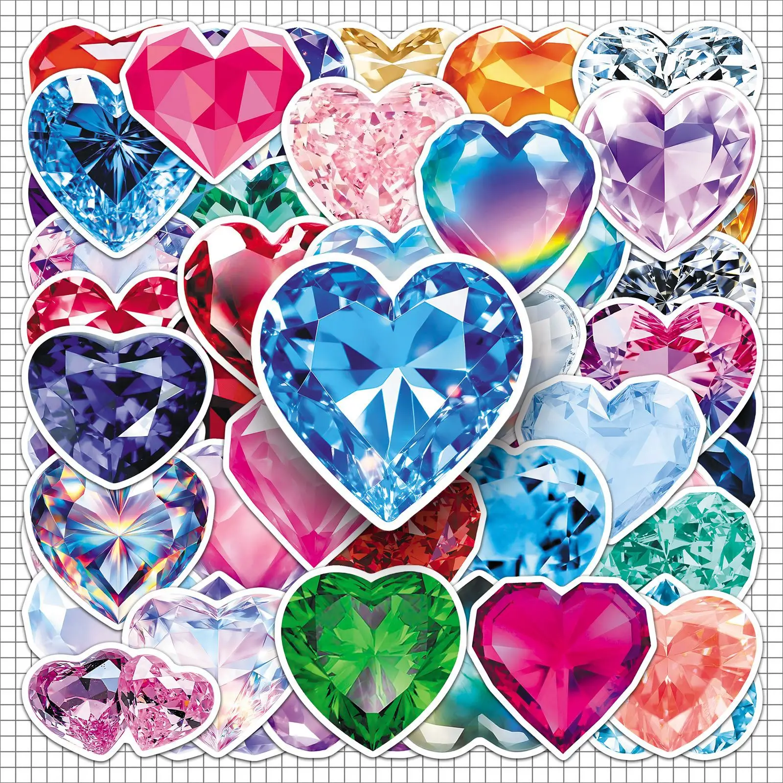 50 stickers/set Sparkling heart diamond fantasy creative cartoon personality decorative stickers for storage boxes
50 stickers/set Sparkling heart diamond fantasy creative cartoon personality decorative stickers for storage boxes