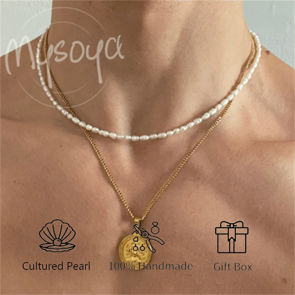 MYSOYA White Rice-shaped Freshwater Pearl Necklace 3-4mm with Gift Box Gift for Her/Him, for Birthday/Wedding/Valentine's Day
MYSOYA White Rice-shaped Freshwater Pearl Necklace 3-4mm with Gift Box Gift for Her/Him, for Birthday/Wedding/Valentine's Day