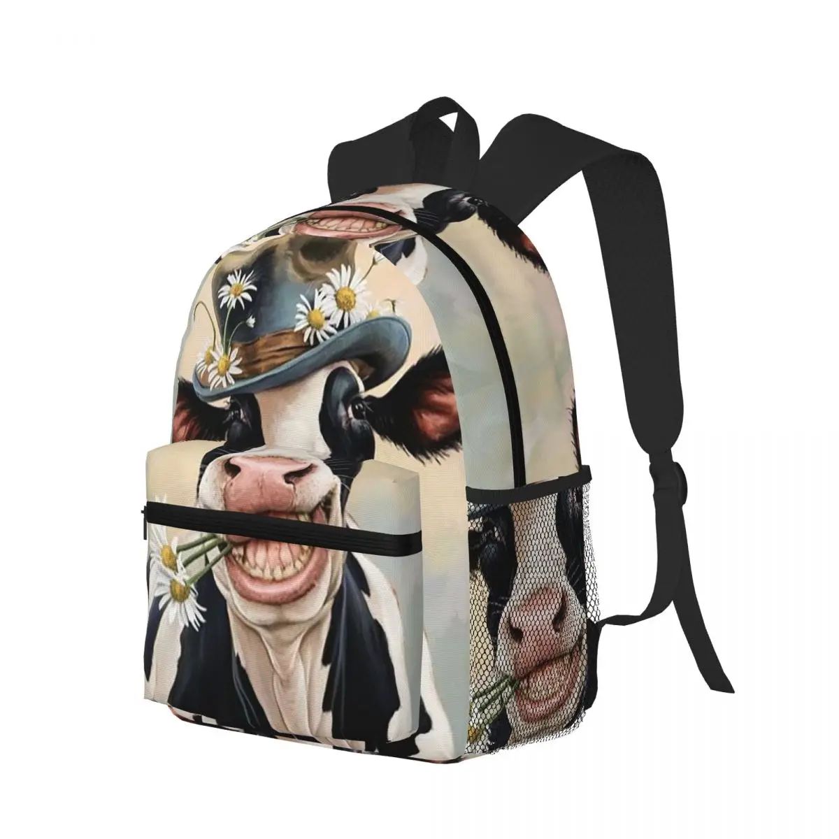 Cute Smiling Cow With Daisy Hat Design Student Backpack School Bag Hiking Travel Daypack for Men Women Bookbag Shoulder Bags
Cute Smiling Cow With Daisy Hat Design Student Backpack School Bag Hiking Travel Daypack for Men Women Bookbag Shoulder Bags