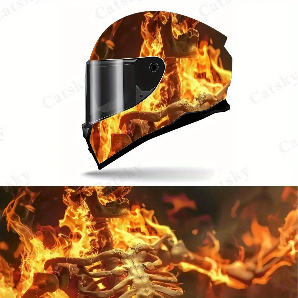 Full Face Fire Skull Helmet Sticker - Waterproof PVC Material, Motorcycle Racing Helmet Cool Sticker, The First Choice for Equip
Full Face Fire Skull Helmet Sticker - Waterproof PVC Material, Motorcycle Racing Helmet Cool Sticker, The First Choice for Equip