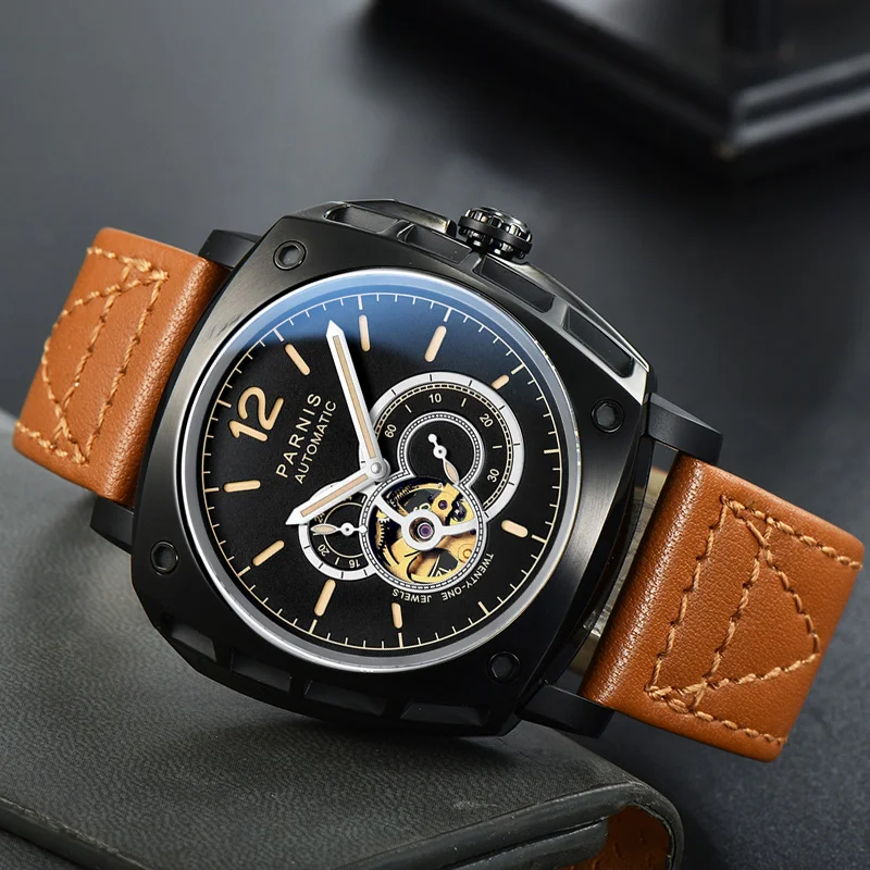 Fashion Parnis 44mm Black Dial Automatic Mechanical Men Watch Green Scale Miyota 82S7 Movement Wristwatch 2025 Top Luxury Brand
Fashion Parnis 44mm Black Dial Automatic Mechanical Men Watch Green Scale Miyota 82S7 Movement Wristwatch 2025 Top Luxury Brand