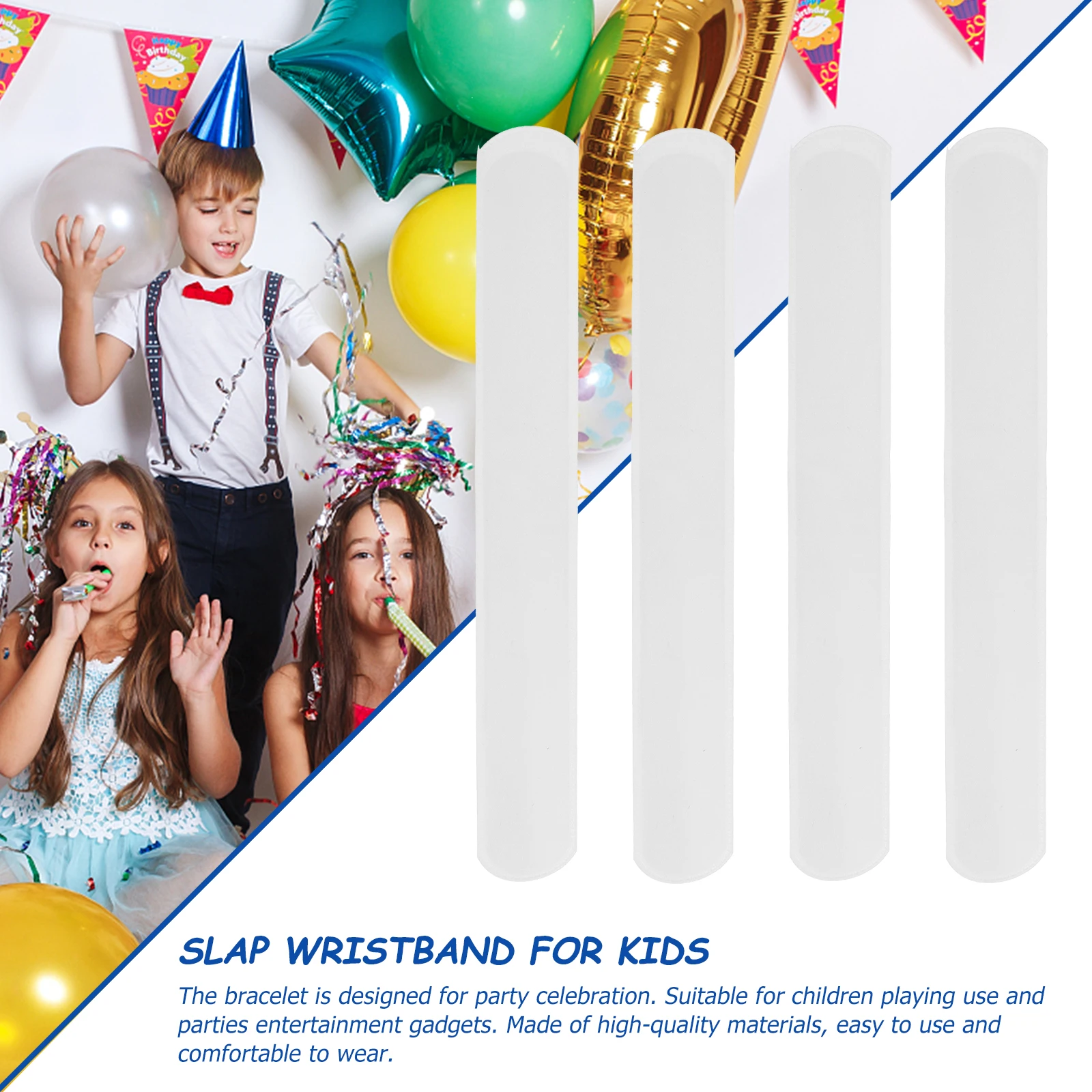 100pcs White Slap Bracelets Kids Stylish Fun Party Favors School Birthday Giveaways Game Prizes High Quality Materials
100pcs White Slap Bracelets Kids Stylish Fun Party Favors School Birthday Giveaways Game Prizes High Quality Materials