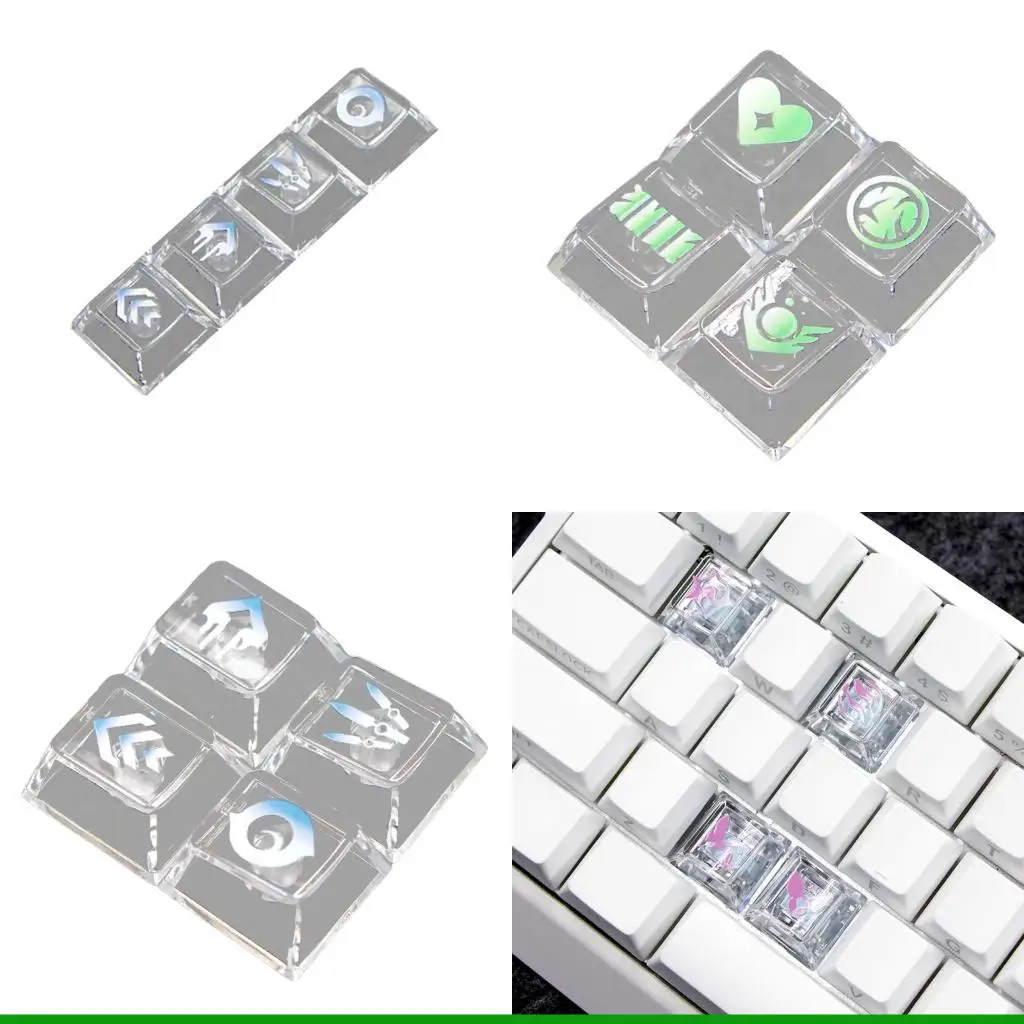 U55C High Durability Clear Keyboards Keycaps Personalization Prints Translucent 4pcs
