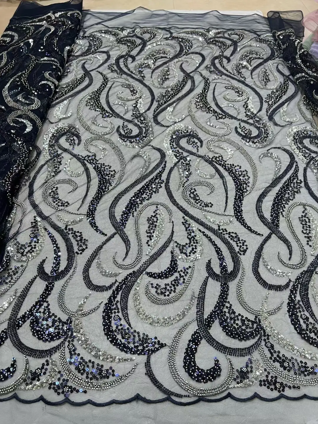 Bead Lace Fabric L-13025515 Heavy Sequin Embroidery Fabric Fashion French Tulle Mesh Lace Fabric for Wedding
Bead Lace Fabric L-13025515 Heavy Sequin Embroidery Fabric Fashion French Tulle Mesh Lace Fabric for Wedding