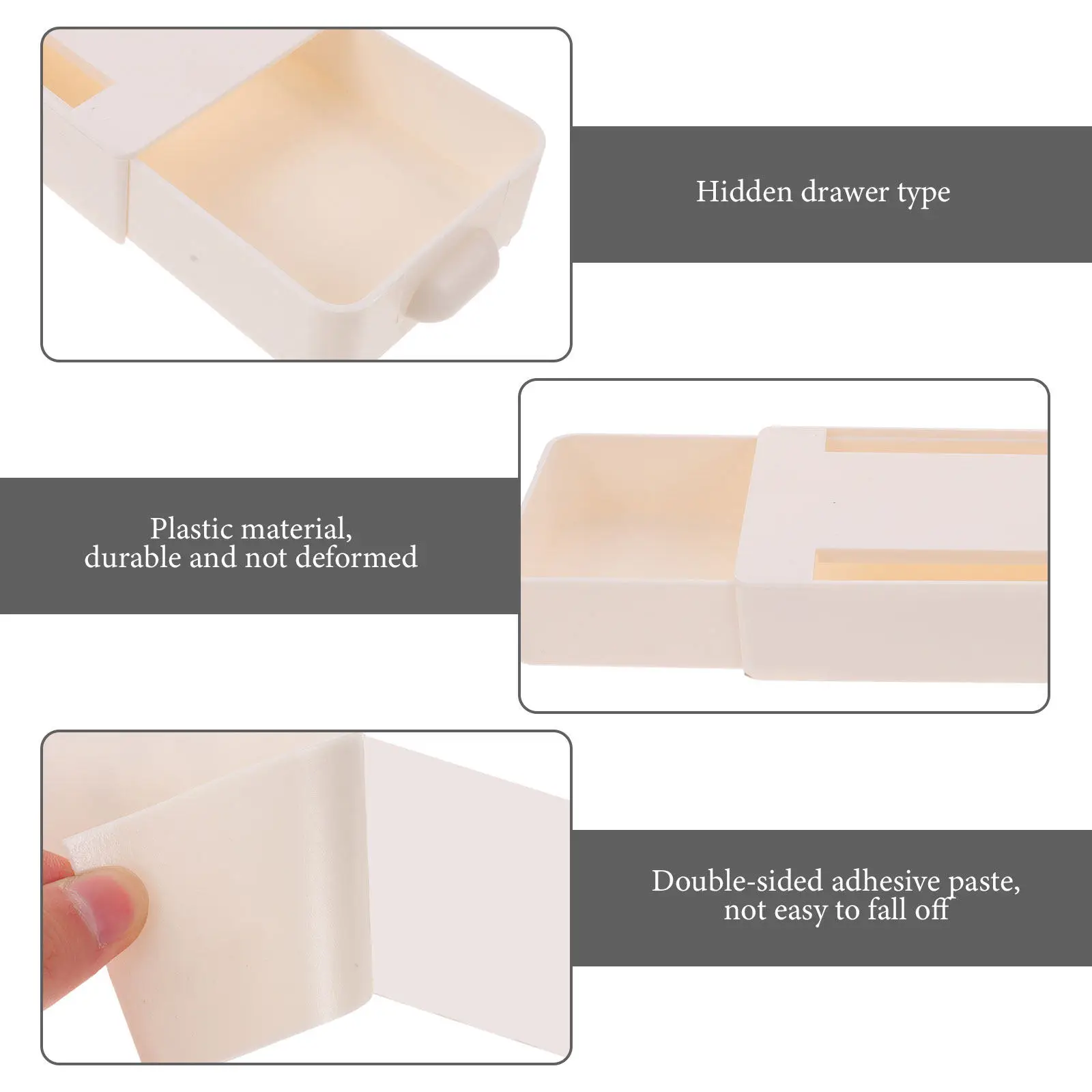 Набор из 2 скрытых выдвижных ящиков-органайзеров на клейкой основе для стола, спальни, кухни, офиса
Набор из 2 скрытых выдвижных ящиков-органайзеров на клейкой основе для стола, спальни, кухни, офиса