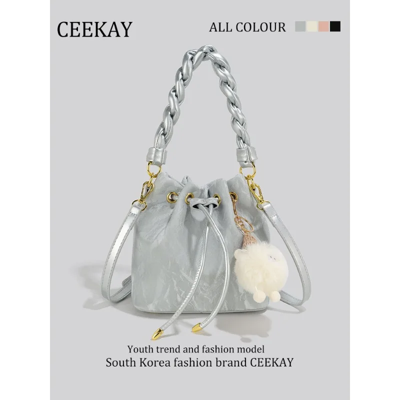 CEEKAY Sweet Style Handbag, Drawstring Bucket Bag Thick Braided Handle, Cute Daily Shoulder Bag Casual Crossbody Bag for Women
CEEKAY Sweet Style Handbag, Drawstring Bucket Bag Thick Braided Handle, Cute Daily Shoulder Bag Casual Crossbody Bag for Women